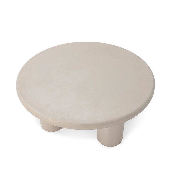 Krem okrugao stolić za kavu u kamenom dekoru ø 80 cm Iriel – MOME-image-3