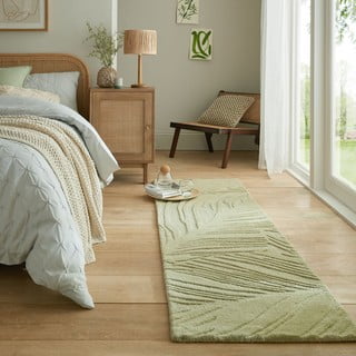 Zeleni vuneni tepih 60x230 cm Lino Leaf - Flair Rugs