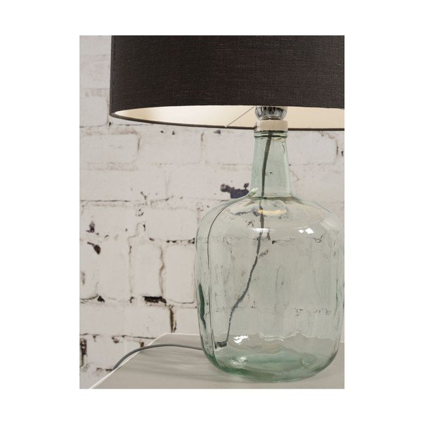Stolna lampa s crnim sjenilom i konstrukcijom od recikliranog stakla Good &amp; Mojo Murano, ⌀ 30 cm-image-1