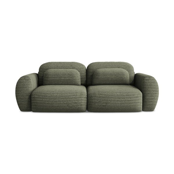 Zelena sklopiva/s prostorom za pohranu sofa od samta 266 cm Kini – Makamii