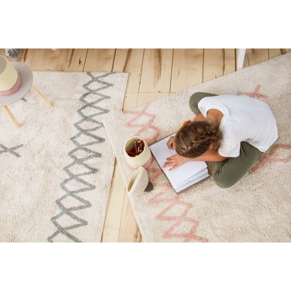 Plavi/krem periv/ručno rađen pamučan tepih 120x160 cm Atlas Natural – Lorena Canals-image-3