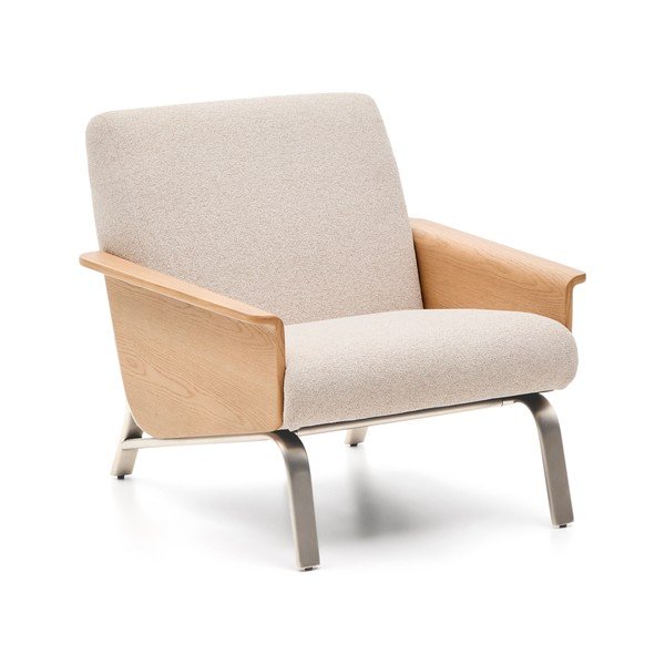 Bež fotelja od šenila Amsen – Kave Home