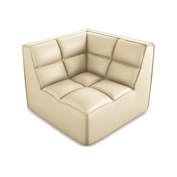 Krem modularna sjedeća garnitura od imitacije kože Kalai – Makamii-image-1