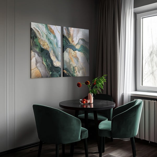 Slike s ručno oslikanim elementima u setu od 2 kom 50x70 cm Aventurin – Styler-image-2