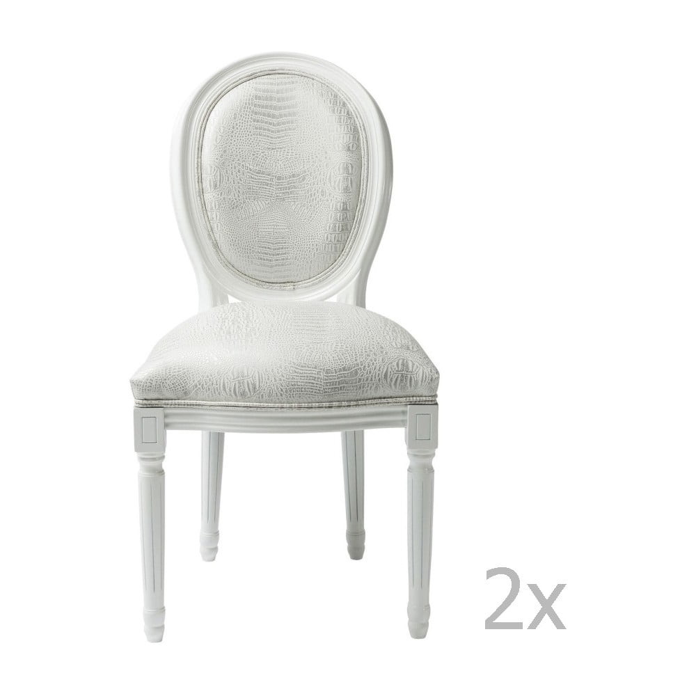 Set od 2 bijele Kare Design Croco stolice za blagovanje