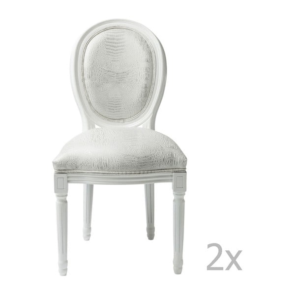 Set od 2 bijele Kare Design Croco stolice za blagovanje