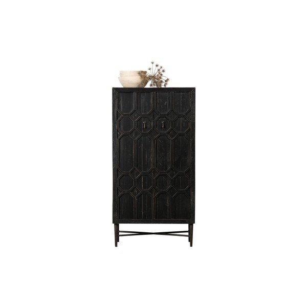 Crni ormarić od recikliranog drva 75x143x40 cm Bequest – WOOOD-image-3