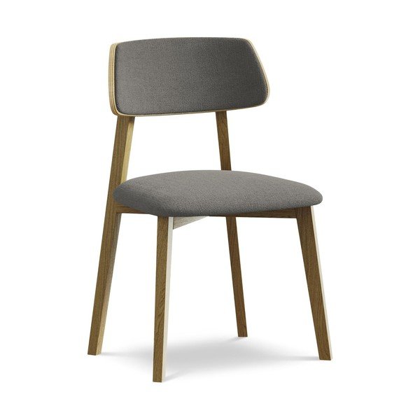 Siva blagovaonska stolica od masivnog drveta Niu – Makamii