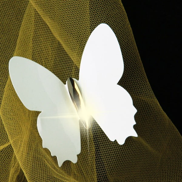 Set od 12 bijelih 3D naljepnica Ambiance Diamond Butterflies-image-2