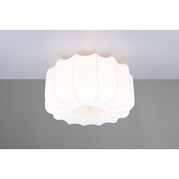 Bijela metalna stropna svjetiljka s tekstilnim sjenilom ø 40 cm Madleine – Reality-image-2