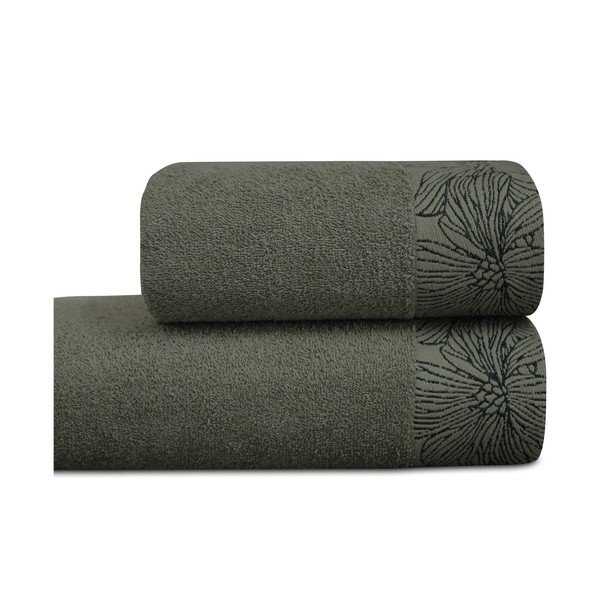 Tamno zeleni pamučan ručnik od frotira 50x100 cm Valencia – My House-image-2