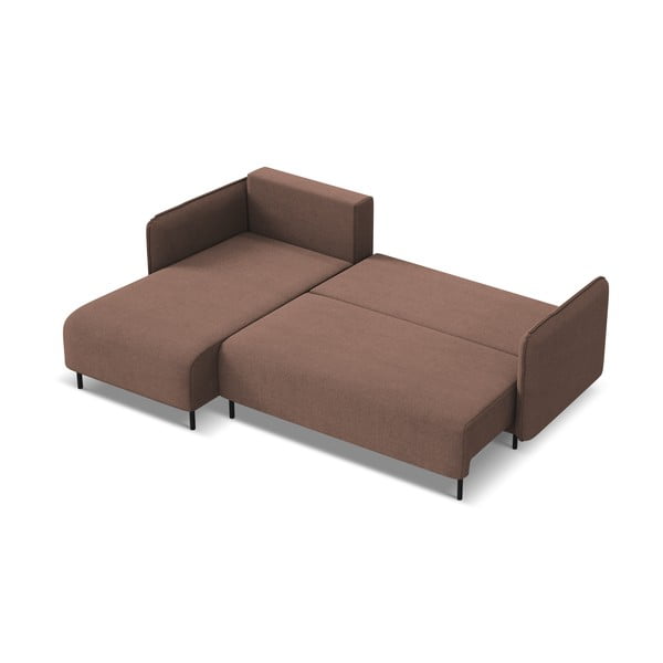 Ružičasta sklopiva/s prostorom za odlaganje kutna garnitura (s lijevim kutom) Luana – Makamii-image-3