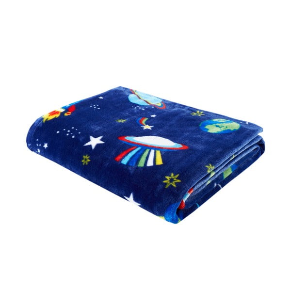 Tamno plava deka za bebe od mikropliša 130x170 cm Lost in Space – Catherine Lansfield