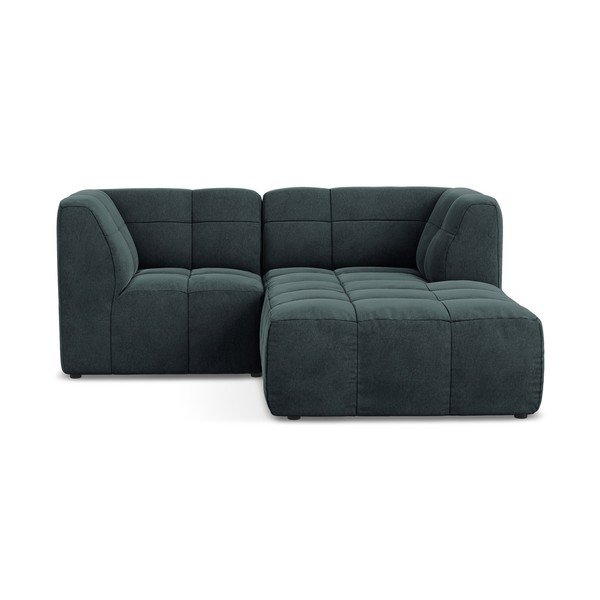 Plava baršunasti kutna garnitura (s desnim kutom/s ležaljkom) Aloha – Makamii