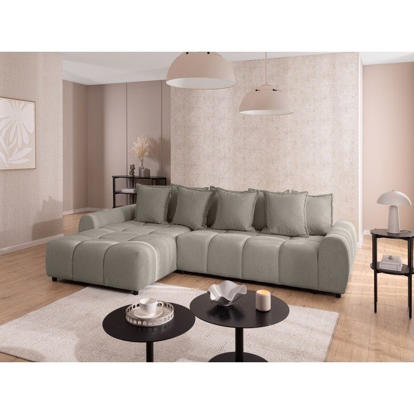 Smeđe-siva kutna garnitura (s lijevim kutom/s ležaljkom) Albane  – Ropez-image-1