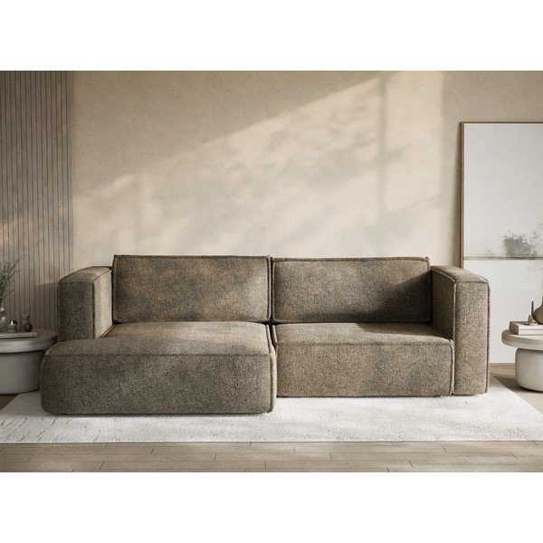 Smeđa sklopiva/s prostorom za odlaganje kutna garnitura od šenila (s lijevim kutom/s ležaljkom) Velto – Maison de Rêve-image-1