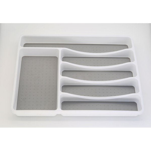 Sivi plastični organizator pribora za ladicu 41 x 33 cm - Addis