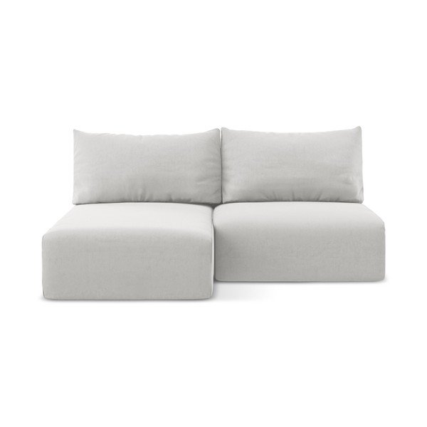 Svijetlo siva baršunasti sklopiva/s prostorom za odlaganje kutna garnitura (s lijevim kutom/s ležaljkom) Kalena – Makamii