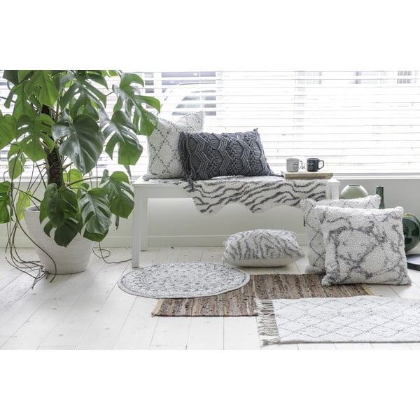 Bijelo-sivi pamučni ukrasni jastuk Tiseco Home Studio Zebra, 45 x 45 cm-image-1