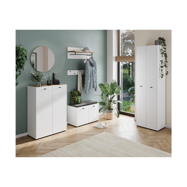 Bijeli/natur ormarić za cipele Lucena – Germania-image-4