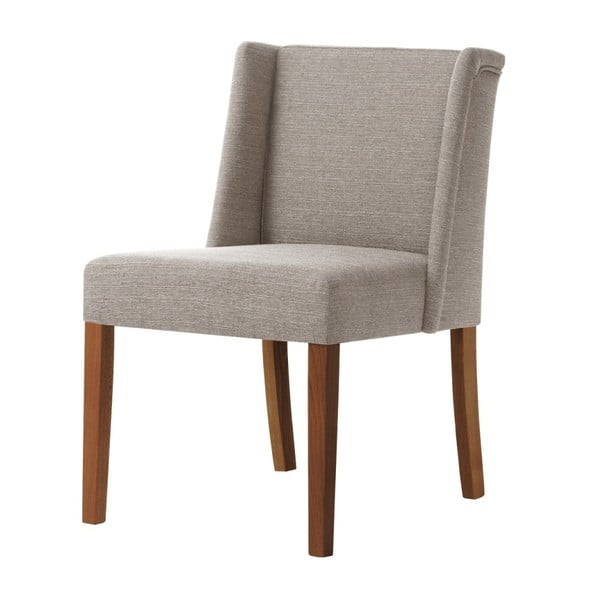 Sivo-smeđa stolica s tamno smeđim nogama od drveta bukve Ted Lapidus Maison Zeste