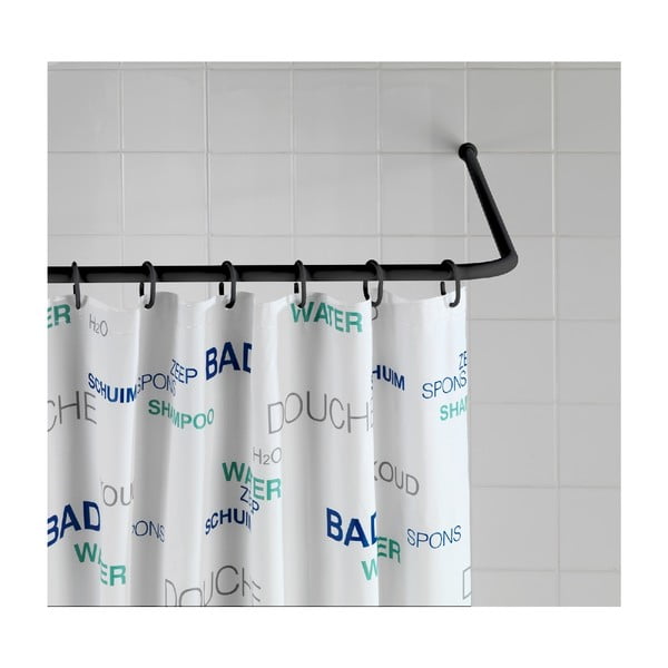 Crna univerzalna kutna šipka za zavjesu za tuš Wenko Black, ø 2 cm-image-1