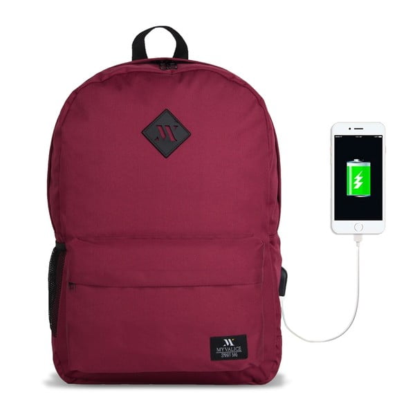 Ruksak boje vina s USB priključkom My Valice SPECTA Smart Bag-image-1