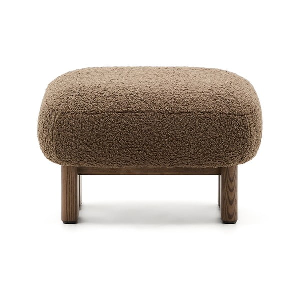 Smeđi tabure od bouclé tkanine Nema – Kave Home