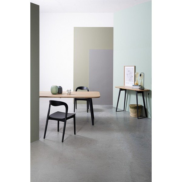Crni/u svijetloj prirodnoj boji pomoćni stol sa stolnom pločom od drveta manga 40x130 cm Nashik – Bizzotto-image-1