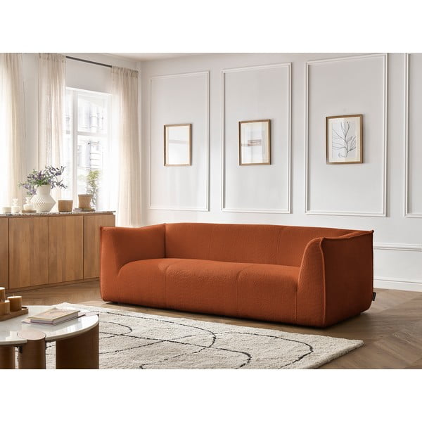 Narančasta sofa od bouclé tkanine 242 cm Giorgia – Bobochic Paris-image-1