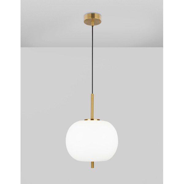 Bijela/mjedena staklena viseća svjetiljka ø 30 cm Lato – Nova Luce-image-1