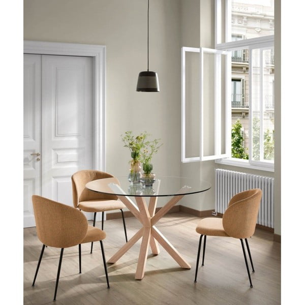 Senf žuta podstavljena blagovaonska stolica Minna – Kave Home-image-1