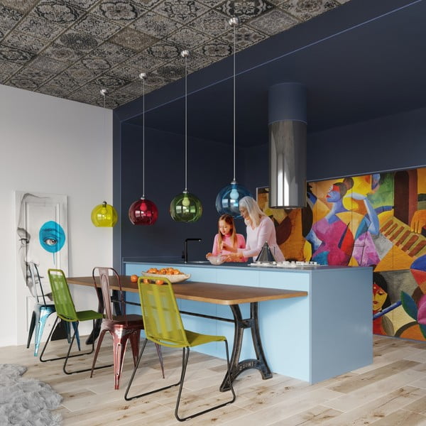 Zelena viseća svjetiljka sa staklenim sjenilom ø 30 cm Bilbao – Sollux-image-4