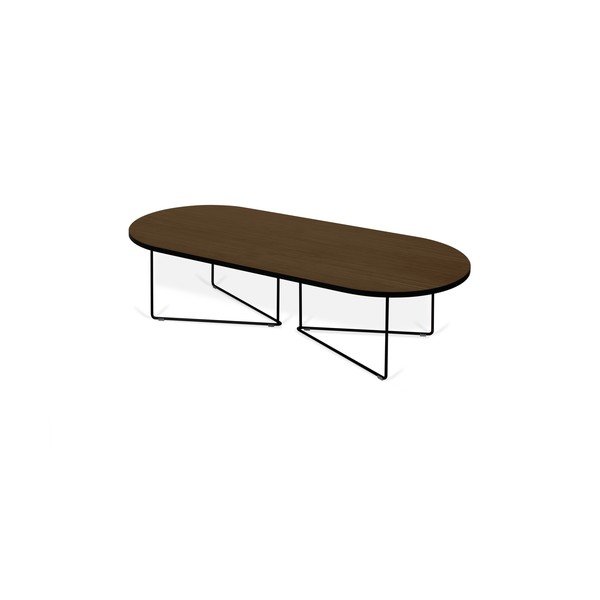 Stolić za kavu s pločom u dekoru oraha 136x60 cm - TemaHome Oval-image-2