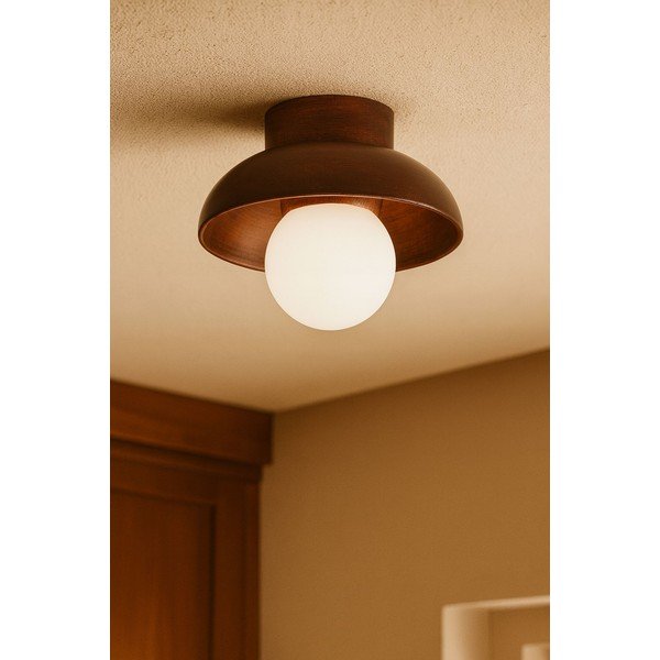 Smeđa stropna svjetiljka sa staklenim sjenilom ø 24 cm Elsa – Opviq lights-image-2