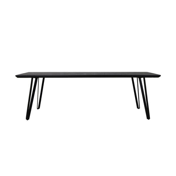 Crni blagovaonski stol s hrastovom pločom stola 100x240 cm Mylau – Light & Living