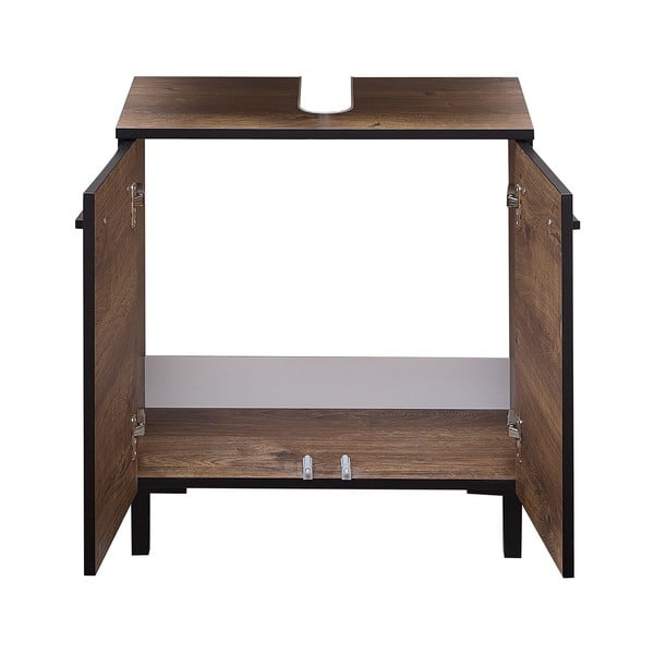 Smeđi viseći ormarić ispod umivaonika u dekoru hrasta bez slavine 60x53 cm Set 374 - Pelipal-image-3