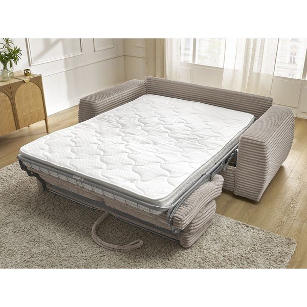 Smeđe-siva sofa za spavanje/sklopiva od samta 220 cm Hugo – Bobochic Paris-image-1
