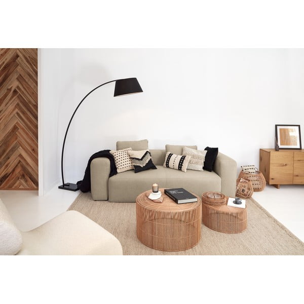 Crna stojeća svjetiljka s tekstilnim sjenilom (visina 210 cm) Juhe – Kave Home-image-4