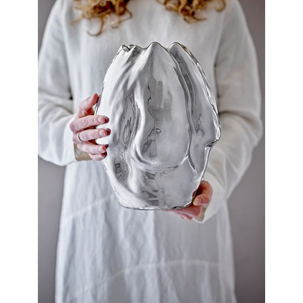 Vaza od kamenine u srebrnoj boji (visina 29 cm) Bobby – Bloomingville-image-2