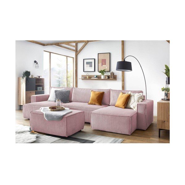 Svijetlo ružičasti tabure od samta Nihad – Bobochic Paris-image-4