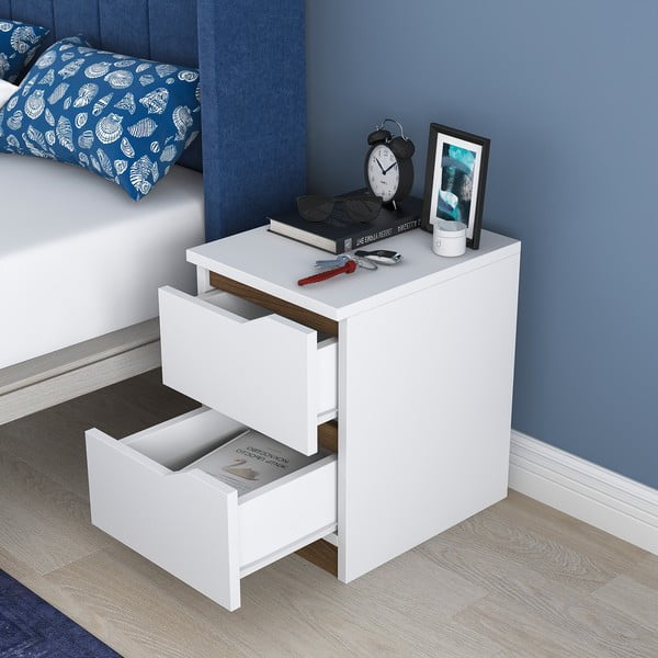 Bijeli noćni ormarić Erica – Kalune Design-image-4