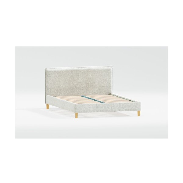 Bež tapecirani bračni krevet s podnicom 200x200 cm Tina – Ropez-image-1