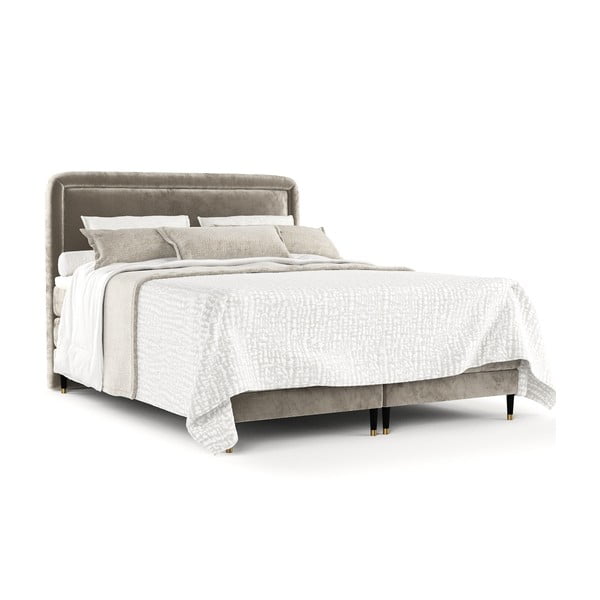 Svjetlo smeđi boxspring krevet 140x200 cm Dove – Maison de Rêve-image-2