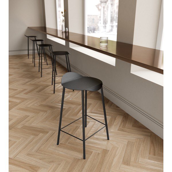 Crna kožna barska stolica Flamingo Bull – LIND DNA-image-1