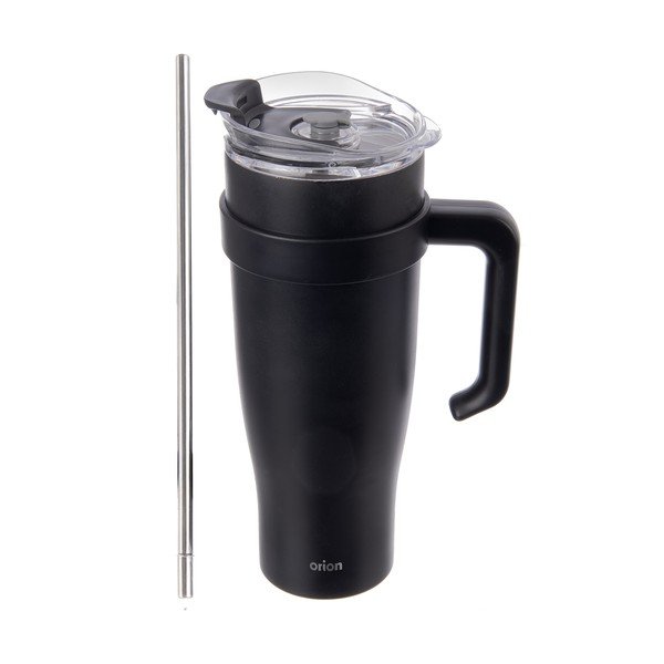 Crna termo šalica sa slamkom 1,2 l Termo – Orion-image-3