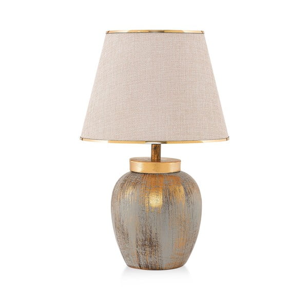 Krem/u zlatnoj boji stolna lampa s tekstilnim sjenilom (visina 47 cm) Yakamoz – Opviq lights-image-2