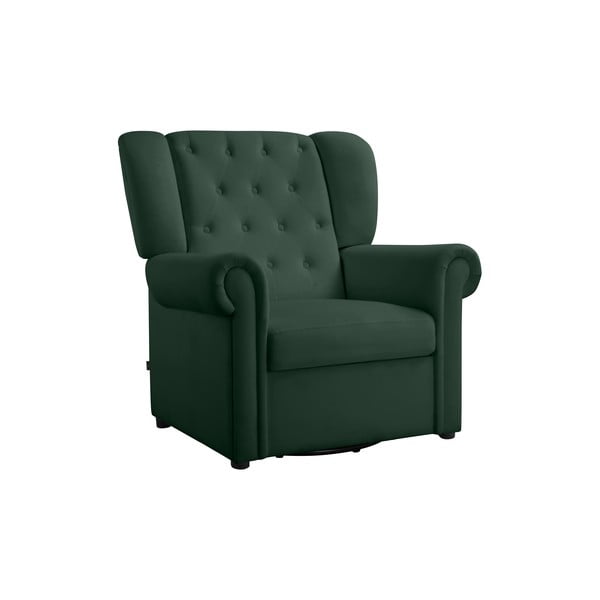 Zelena baršunasti fotelja za ljuljanje/chesterfield Lillyse – Støraa