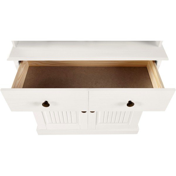 Bijela vitrina od masivnog bora 181x34 cm Mille – Støraa-image-3