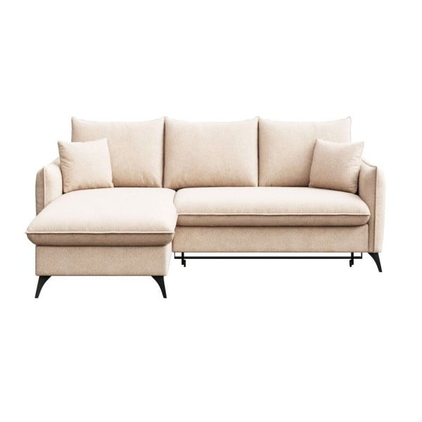 Bež sklopiva/s prostorom za odlaganje kutna garnitura od bouclé tkanine (s lijevim kutom/s ležaljkom) Brim – Rodier